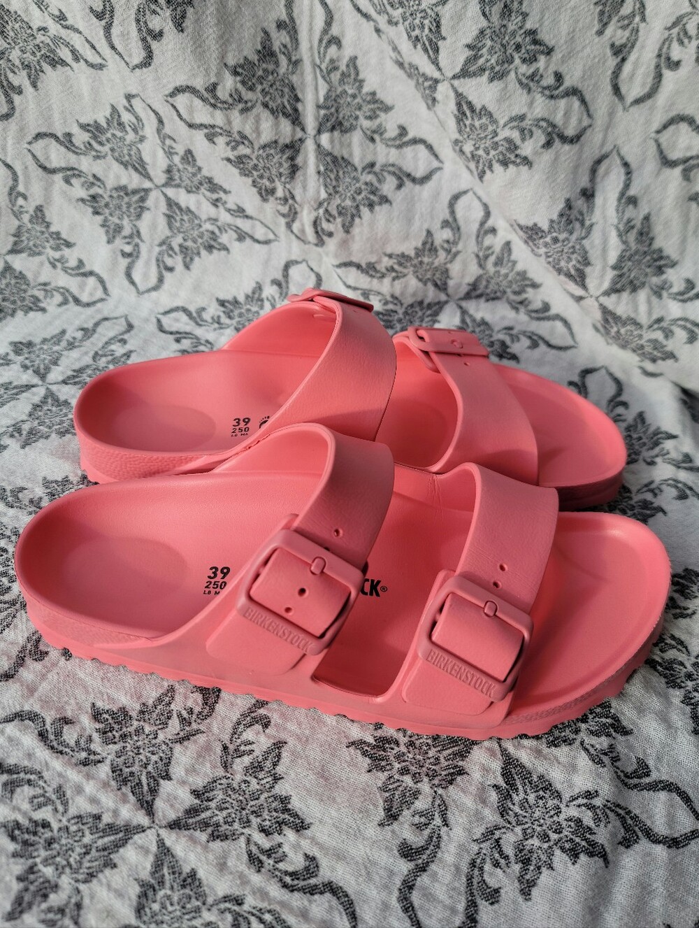 Birkenstock Women's Pink EVA Two-Strap Slide Sandals (size 39)